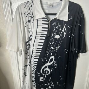 Musical Note Black and White Men's Shirt